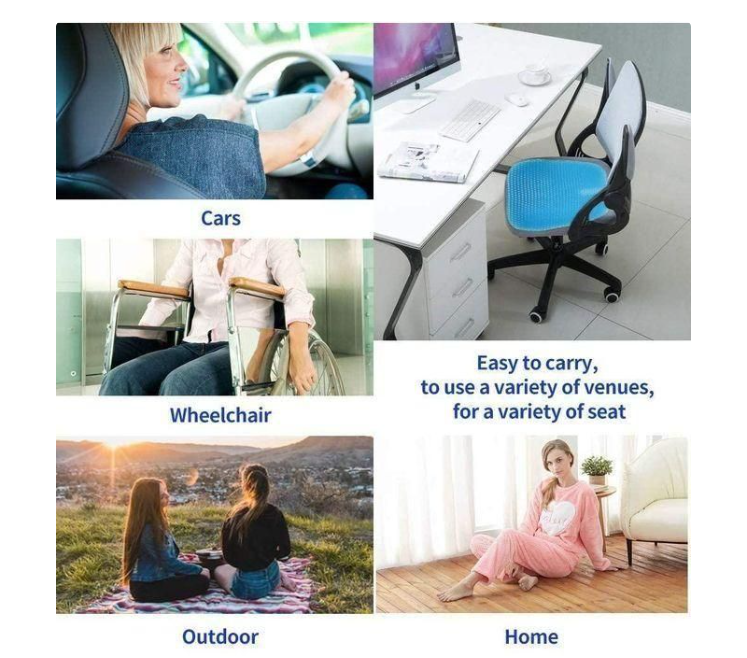 Egg sitter support cushion -Absorbs pressure points -Retains it's shape - strong and durable -Fits most chairs -Free washable cothe special elastic support pad supports your back and spine well .