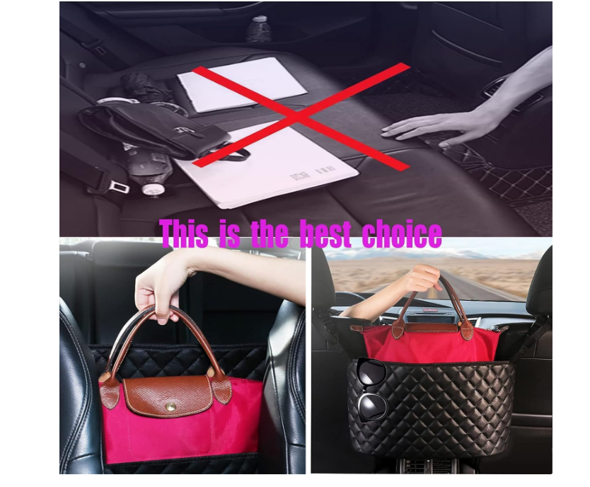 High quality PU leather car in between seat organizer  Operates as an open storage pocket/handbag holder and acts as a pet/kid barrier to prevent rear passengers from disturbing the driver.