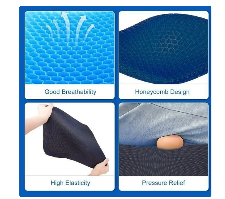 Egg sitter support cushion -Absorbs pressure points -Retains it's shape - strong and durable -Fits most chairs -Free washable cothe special elastic support pad supports your back and spine well .
