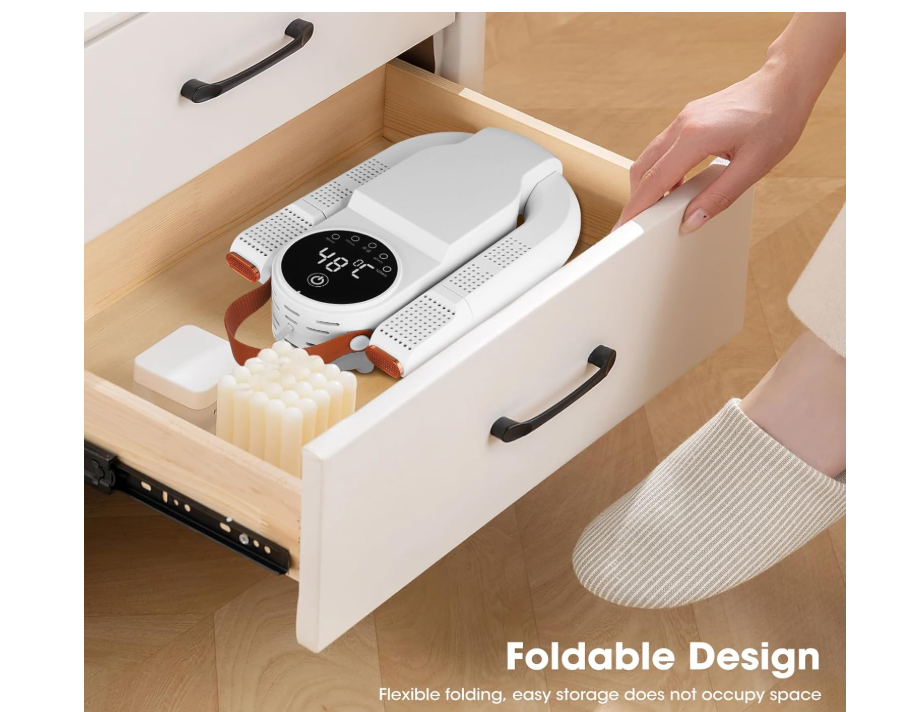 LuxeDry Foldable Wet Shoes Dryer - White, High-Quality ABS,Unisex,Rapid Heat & Odor Control  uses advanced warm air circulation to gently but effectively remove moisture from shoes,preventing bacteria