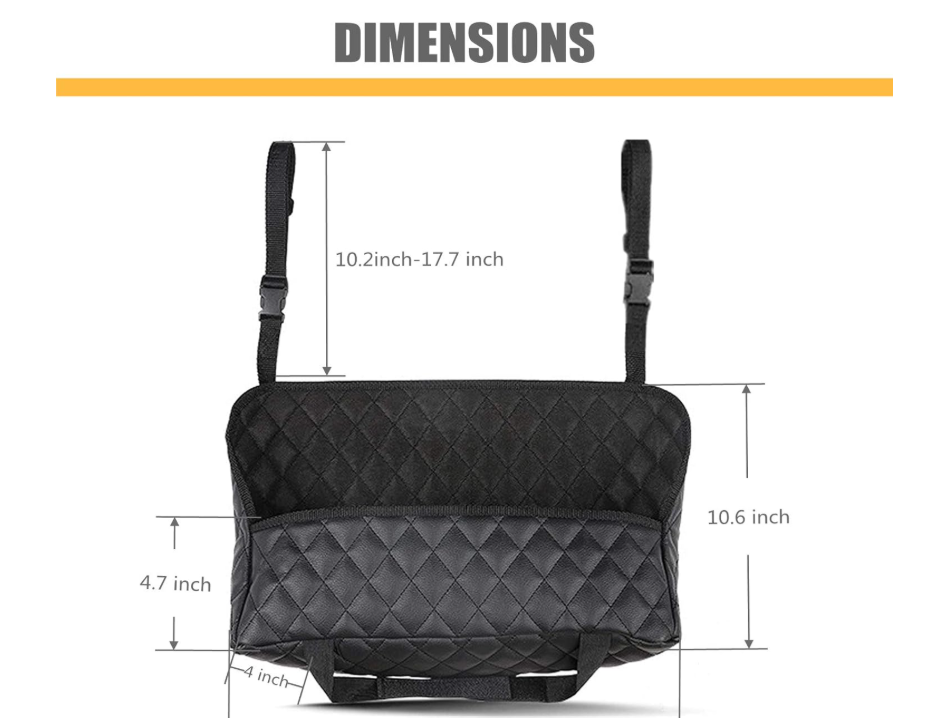 High quality PU leather car in between seat organizer  Operates as an open storage pocket/handbag holder and acts as a pet/kid barrier to prevent rear passengers from disturbing the driver.