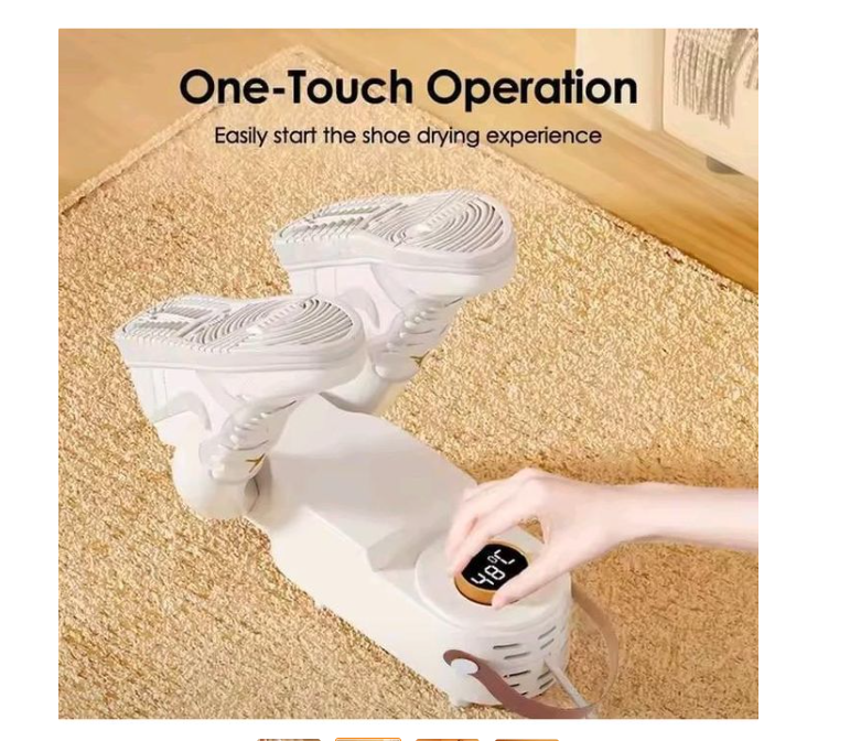 LuxeDry Foldable Wet Shoes Dryer - White, High-Quality ABS,Unisex,Rapid Heat & Odor Control  uses advanced warm air circulation to gently but effectively remove moisture from shoes,preventing bacteria
