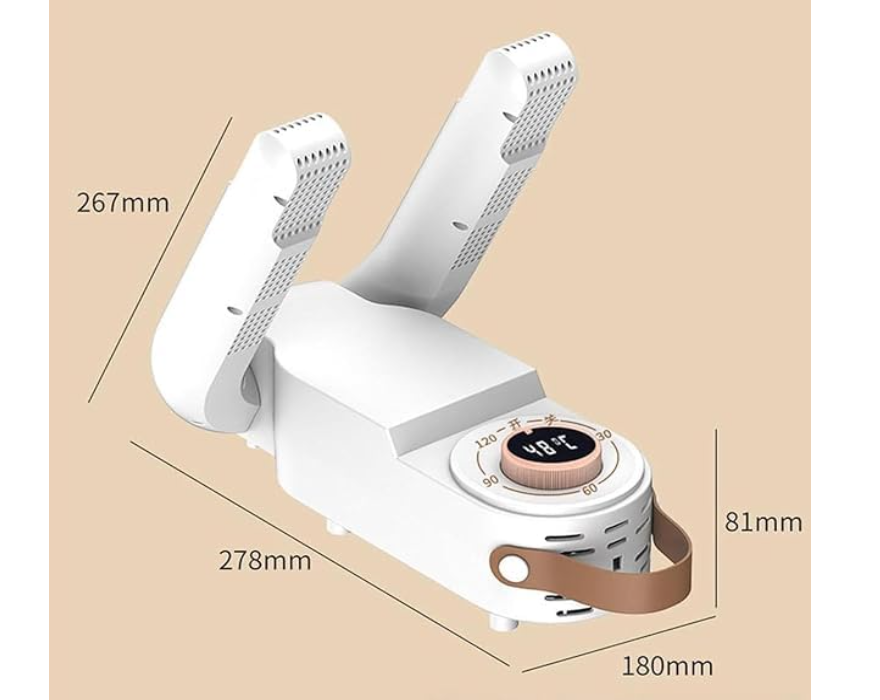LuxeDry Foldable Wet Shoes Dryer - White, High-Quality ABS,Unisex,Rapid Heat & Odor Control  uses advanced warm air circulation to gently but effectively remove moisture from shoes,preventing bacteria