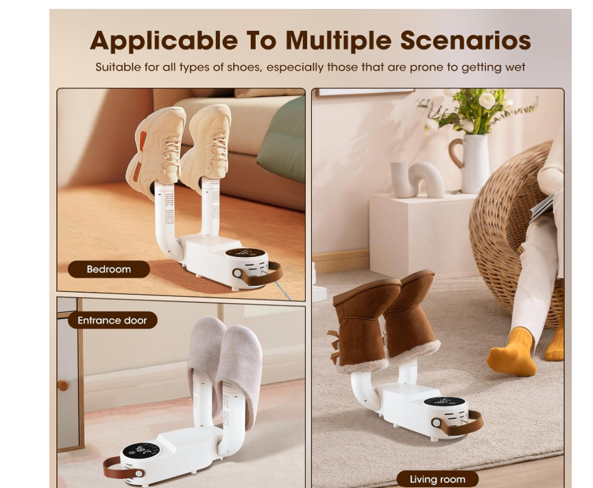 LuxeDry Foldable Wet Shoes Dryer - White, High-Quality ABS,Unisex,Rapid Heat & Odor Control  uses advanced warm air circulation to gently but effectively remove moisture from shoes,preventing bacteria