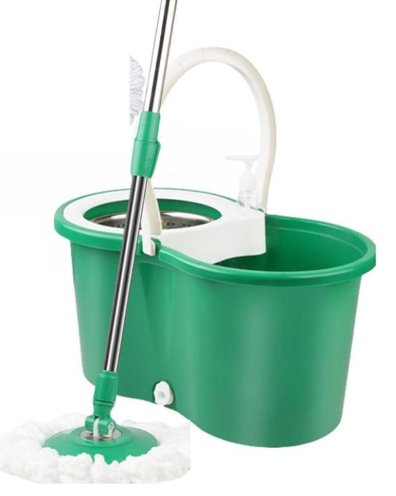 Spin Mop and Bucket with Wringer Set, 360° Spinning Mop Bucket System with 3 Microfiber Mop Replacement Heads Refills,56" Stainless Steel Extended Handle for Floor Cleaning Home Office (20QT) (Green)