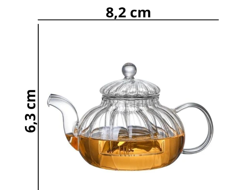 Elegant 800ml Striped Teapot is a high borosilicate glass that withstands extreme temperature changes. You can boil water directly inside it on gas or electric stovetops and does not absorb ordors.