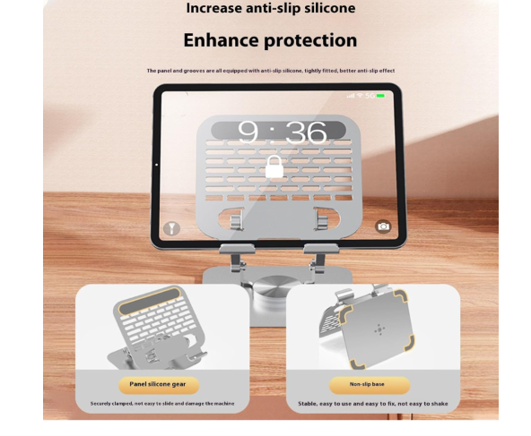 Tablet Stand adjustable with 360 Degree Rotatable Base Foldable tablet Holder for Desk Ergonomic Computer Notebook Ergonomic Adjustable Notebook Holder