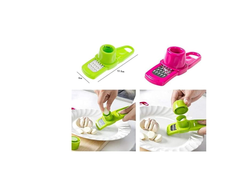 2-in-1 manual ginger and garlic press crusher grinder used for garlic, ginger, and vegetables . It is a compact, handheld kitchen gadget designed to quickly mince, grate, or slice small ingredients