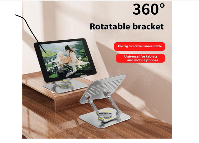 Tablet Stand adjustable with 360 Degree Rotatable Base Foldable tablet Holder for Desk Ergonomic Computer Notebook Ergonomic Adjustable Notebook Holder