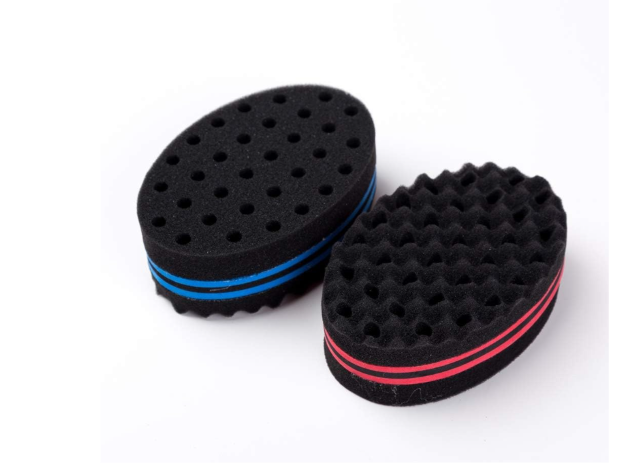 Magic Hair Twist Sponge Brush Premium Double-Sided Barber Curling Sponge Small Holes Hair Styling Care Tool for Afro Curling Coil Wave Hair Rasta Braid