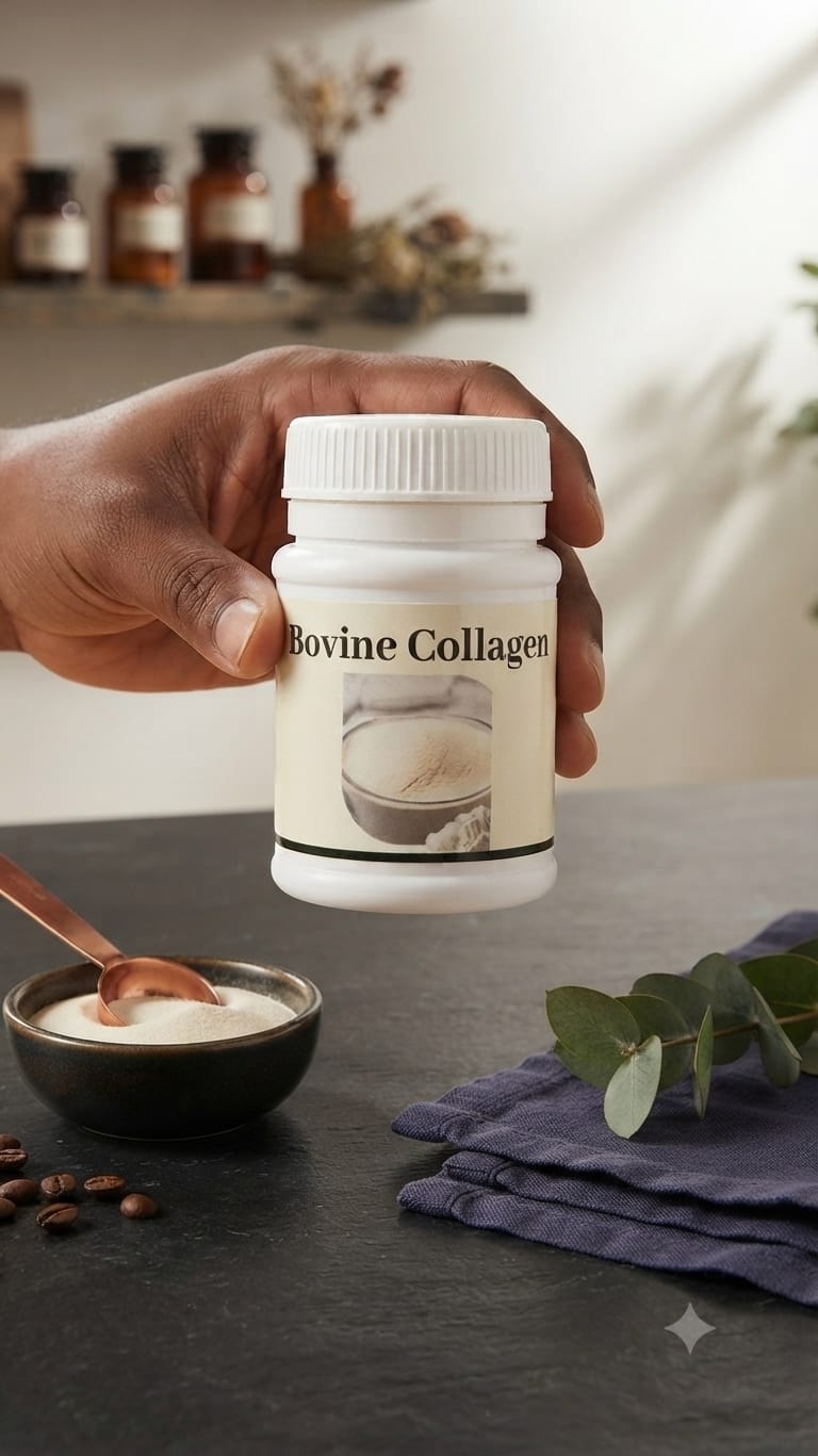 BOVINE COLLAGEN , Peptides for Radiant Skin, Focuses on anti-aging & Joint Health  It improves skin elasticity, reduces wrinkles, supports joint health, and strengthens bones, muscles, and tendons