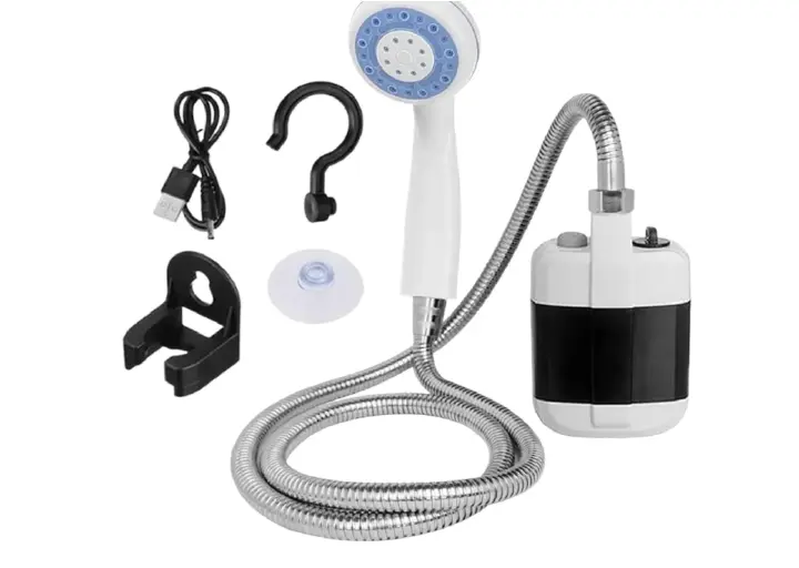 Portable Camping Shower, USB Rechargeable Outdoor Shower Pump, Electric Camp Shower, On-The-Go Bathing Solution for Pets Beach Garden