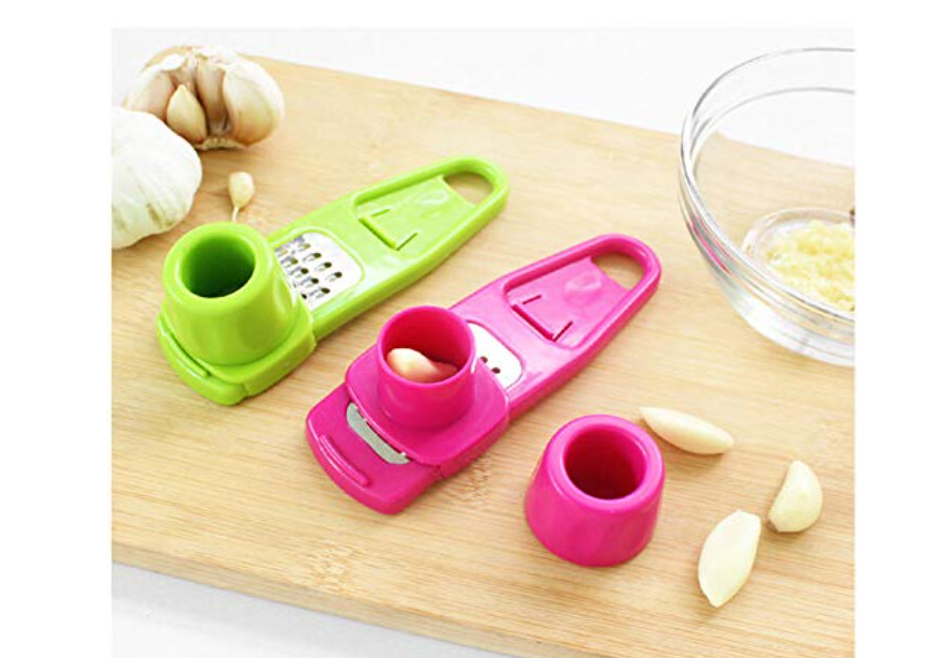 2-in-1 manual ginger and garlic press crusher grinder used for garlic, ginger, and vegetables . It is a compact, handheld kitchen gadget designed to quickly mince, grate, or slice small ingredients