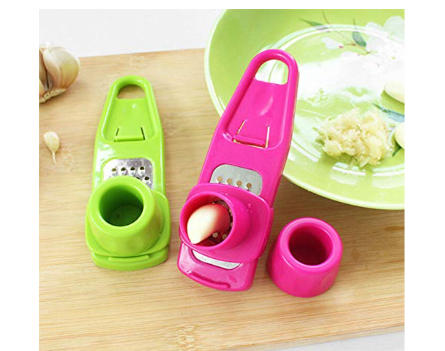 2-in-1 manual ginger and garlic press crusher grinder used for garlic, ginger, and vegetables . It is a compact, handheld kitchen gadget designed to quickly mince, grate, or slice small ingredients