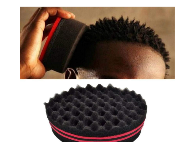 Magic Hair Twist Sponge Brush Premium Double-Sided Barber Curling Sponge Small Holes Hair Styling Care Tool for Afro Curling Coil Wave Hair Rasta Braid