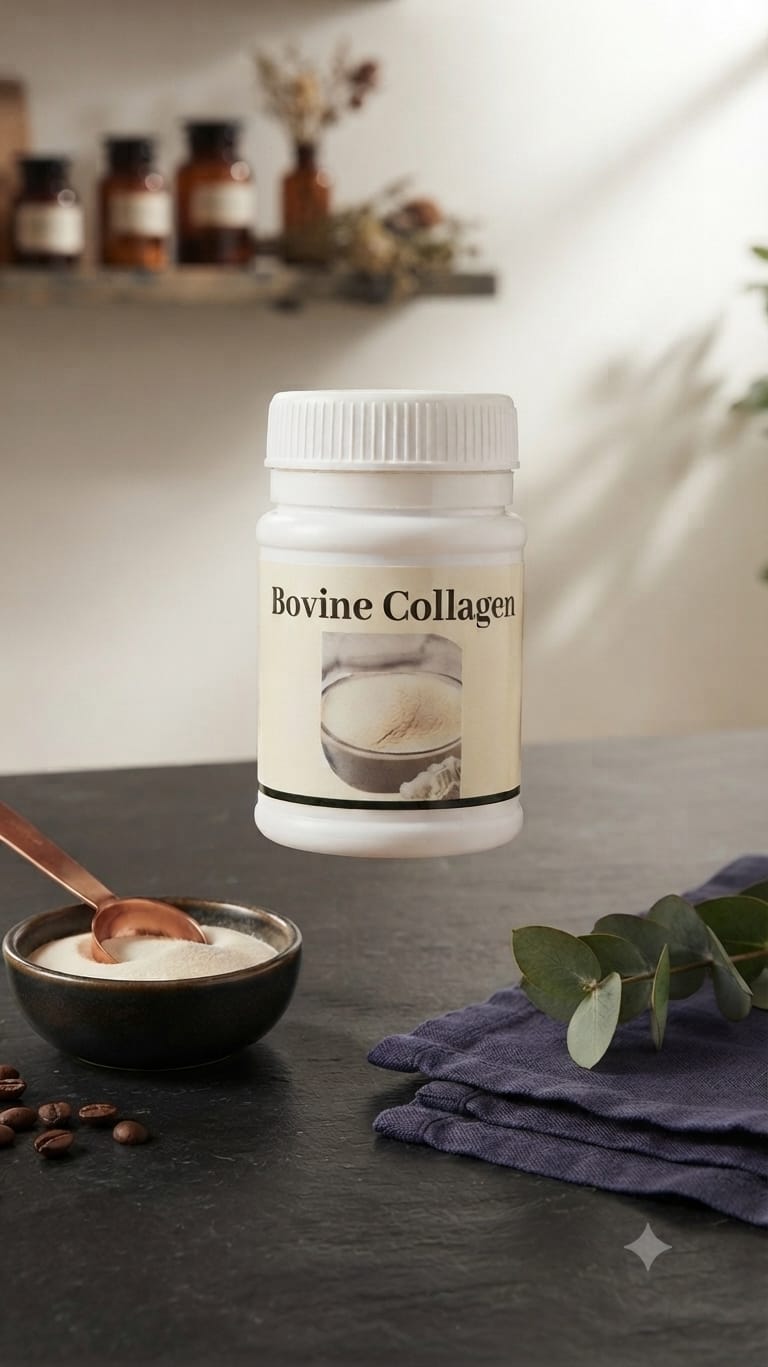 BOVINE COLLAGEN , Peptides for Radiant Skin, Focuses on anti-aging & Joint Health  It improves skin elasticity, reduces wrinkles, supports joint health, and strengthens bones, muscles, and tendons