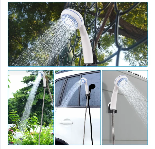 Portable Camping Shower, USB Rechargeable Outdoor Shower Pump, Electric Camp Shower, On-The-Go Bathing Solution for Pets Beach Garden