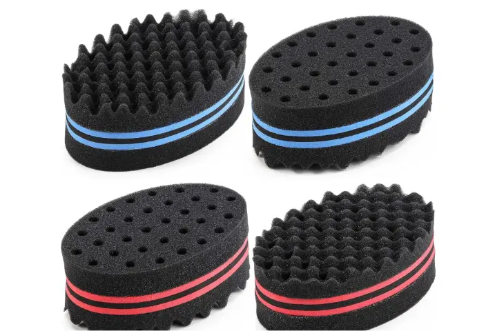 Magic Hair Twist Sponge Brush Premium Double-Sided Barber Curling Sponge Small Holes Hair Styling Care Tool for Afro Curling Coil Wave Hair Rasta Braid