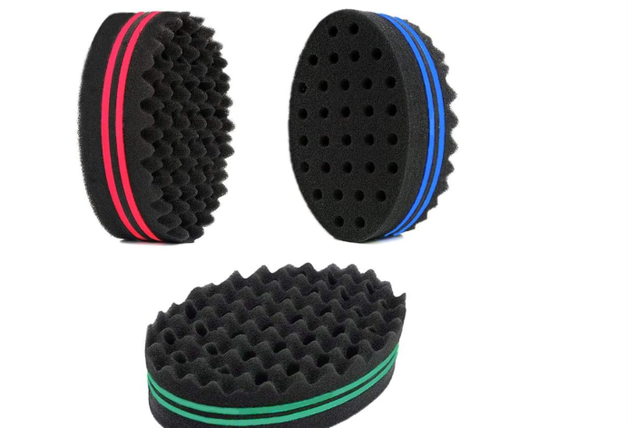 Magic Hair Twist Sponge Brush Premium Double-Sided Barber Curling Sponge Small Holes Hair Styling Care Tool for Afro Curling Coil Wave Hair Rasta Braid