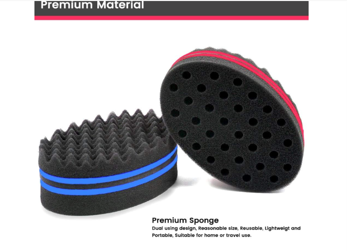 Magic Hair Twist Sponge Brush Premium Double-Sided Barber Curling Sponge Small Holes Hair Styling Care Tool for Afro Curling Coil Wave Hair Rasta Braid
