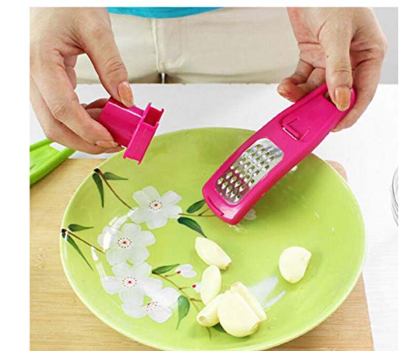 2-in-1 manual ginger and garlic press crusher grinder used for garlic, ginger, and vegetables . It is a compact, handheld kitchen gadget designed to quickly mince, grate, or slice small ingredients