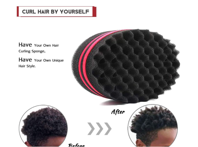 Magic Hair Twist Sponge Brush Premium Double-Sided Barber Curling Sponge Small Holes Hair Styling Care Tool for Afro Curling Coil Wave Hair Rasta Braid