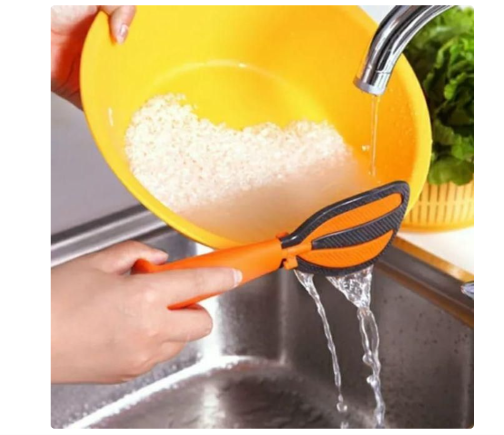 3 In 1 Egg Beater Sauce Mixer Kitchen Tools Rotatable Rice Spoon Multifunctional Spoon for Beating Eggs Washing Rice Cucharas