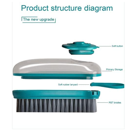 Dish Soap Dispenser Scrub Cleaning Brush Set Household Cleaning Tools Washing Brush for Laundry Cloth Shoe, Good Scrubber Cleaner for Bathroom Kitchen Tub Shower Sink Carpet-