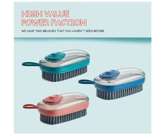 Dish Soap Dispenser Scrub Cleaning Brush Set Household Cleaning Tools Washing Brush for Laundry Cloth Shoe, Good Scrubber Cleaner for Bathroom Kitchen Tub Shower Sink Carpet-