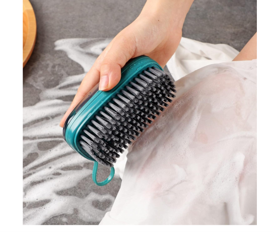 Dish Soap Dispenser Scrub Cleaning Brush Set Household Cleaning Tools Washing Brush for Laundry Cloth Shoe, Good Scrubber Cleaner for Bathroom Kitchen Tub Shower Sink Carpet-
