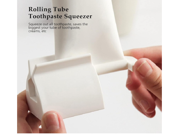 Roll-Up Toothpaste Tube Squeezer – Manual Toothpaste Dispenser & Tube Roller it effortlessly squeezes tubes from the bottom, minimizing waste while making dispensing easier and more efficient.