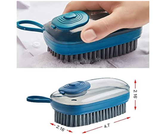 Dish Soap Dispenser Scrub Cleaning Brush Set Household Cleaning Tools Washing Brush for Laundry Cloth Shoe, Good Scrubber Cleaner for Bathroom Kitchen Tub Shower Sink Carpet-