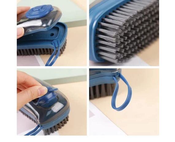 Dish Soap Dispenser Scrub Cleaning Brush Set Household Cleaning Tools Washing Brush for Laundry Cloth Shoe, Good Scrubber Cleaner for Bathroom Kitchen Tub Shower Sink Carpet-
