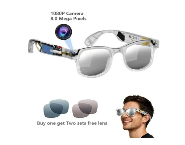 G2 Smart AI Glasses with WiFi Camera | Bluetooth Music & Calling | Photo & Video Recording | AI Translator & Image Recognition | Wearable Smart Sunglasses