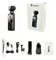 4K Pocket Action Camera Handheld Gimbal Stabilizer 75MP 330° Face Tracking 31 Filters 1.72" Ultra HD Touch Screen Vlog Recorder