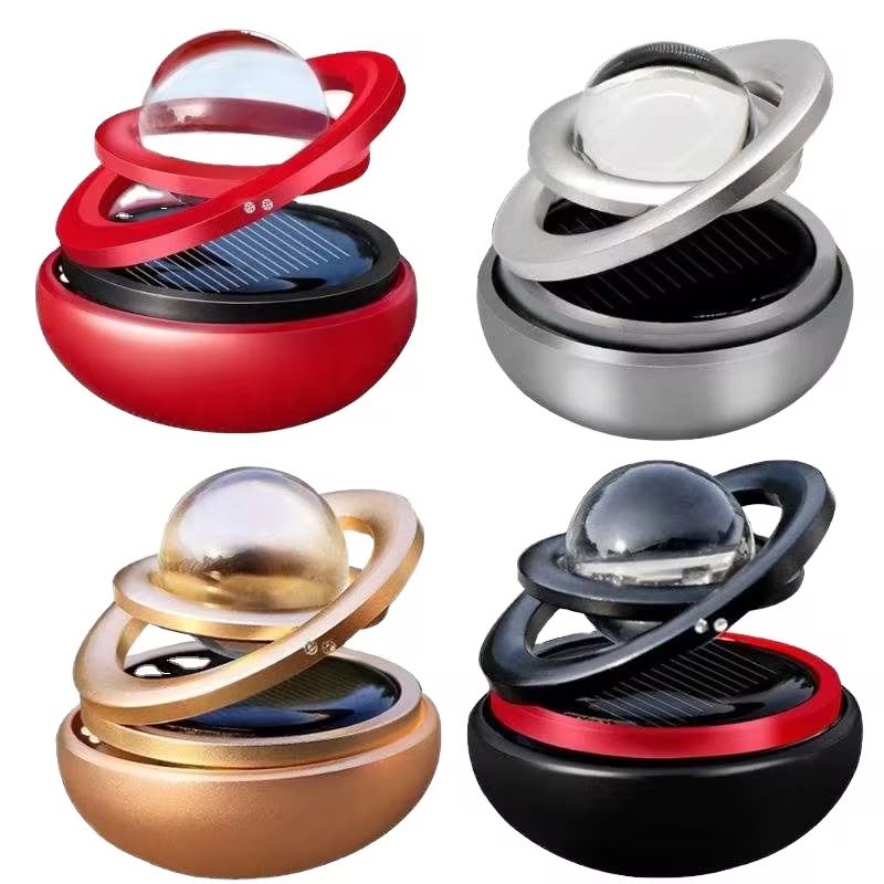 Rotating Car Air Freshener Solar Floating Planet Car Perfume Aroma Diffuser Car Interior Decorative Accessories Diffuser For Car Office Home