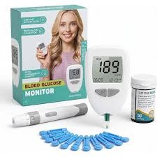 Digital Blood Glucose Monitoring System Kit - Fast 10s Glucometer with 50 Test Strips and 50 Prick Needles/Lancets - Accurate Home Diabetes Tester