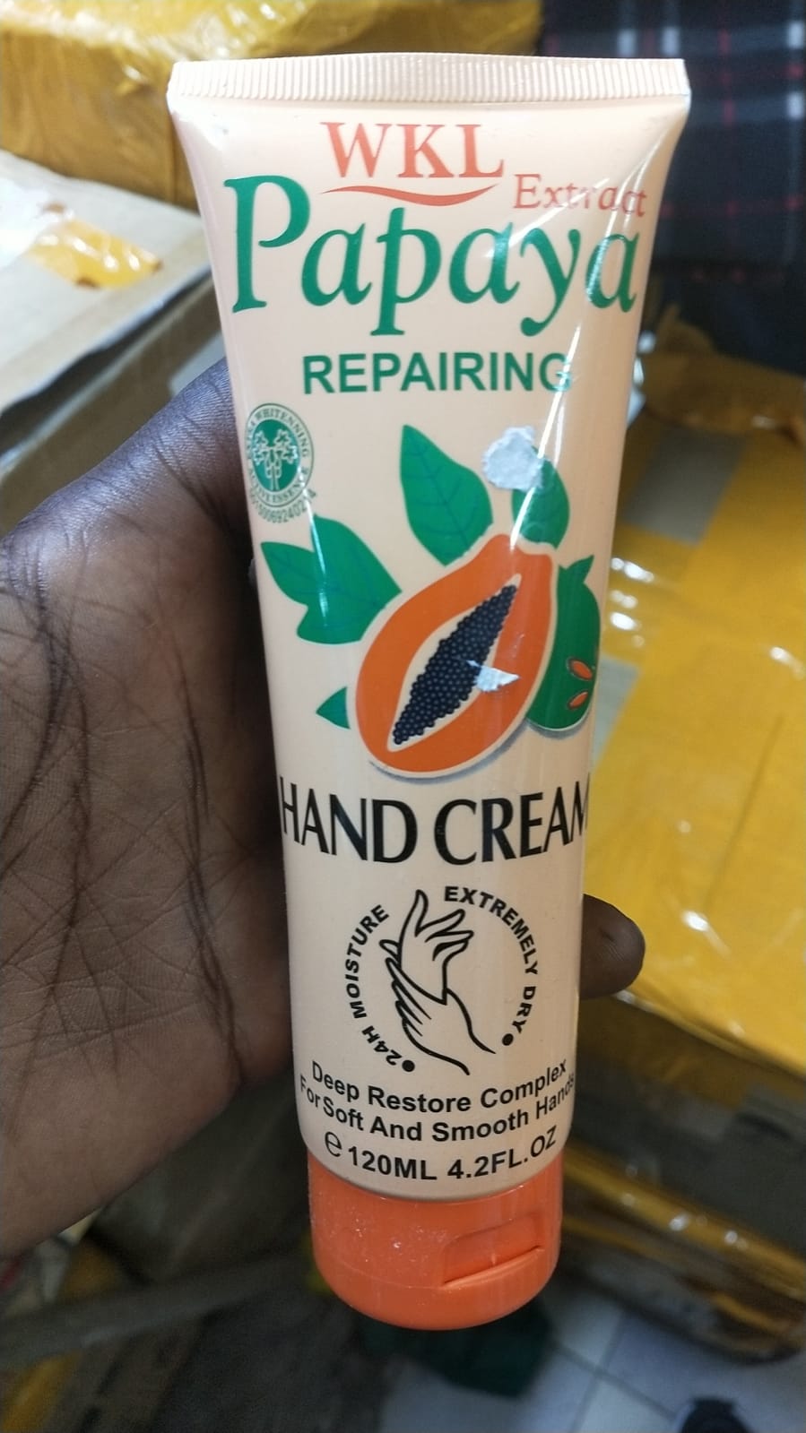 Wokali Papaya Softening and Moisturizing Hand Cream 120ml, Nourishing Hand Care Formula for Soft, Smooth and Hydrated Hands, Daily Moisturizing Cream for All Skin Types