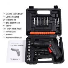47-Piece Cordless Electric Screwdriver & Drill Set – Black Rechargeable Multi-Function Power Tool Kit with Drill Bits, Screwdriver Bits, Accessories and Carrying Case for DIY, Home Repairs