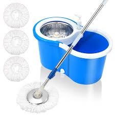 360° Spin Mop and Bucket Cleaning System with Adjustable Stainless Steel Mop Handle, Durable Wringer Basket, and Easy-to-Use Floor Cleaning Technology for Effortless Home Cleaning