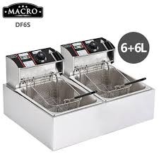 Marco 12L 6+6L Electric Deep Fryer – Commercial Stainless Steel Double-Tank Chips Frying Machine for Restaurants, Cafes, Fast-Food Shops and Catering Kitchens