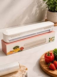 Foil & Cling Film Wrap Dispenser – Kitchen Food Wrap Storage and Cutting Holder with Built-In Cutter for Aluminium Foil, Plastic Wrap, Baking Paper and Food Packaging