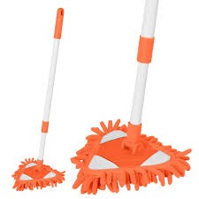 Triangular Wall Cleaning Mop – Long-Handle Corner Cleaning Mop for Bathroom, Kitchen, Windows, Walls, Ceilings and Hard-to-Reach Areas, Reusable Household Cleaning Tool