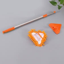 Triangular Wall Cleaning Mop – Long-Handle Corner Cleaning Mop for Bathroom, Kitchen, Windows, Walls, Ceilings and Hard-to-Reach Areas, Reusable Household Cleaning Tool