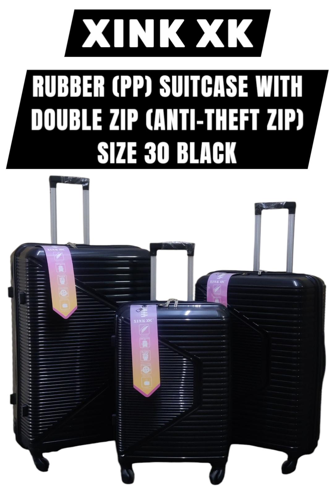 3 in 1 PP Rubber Hard Shell Travel Suitcase Set – Size 30 Large Capacity Trolley Luggage Set, Durable Anti-Theft Spinner Wheel Travel Bags for Men & Women