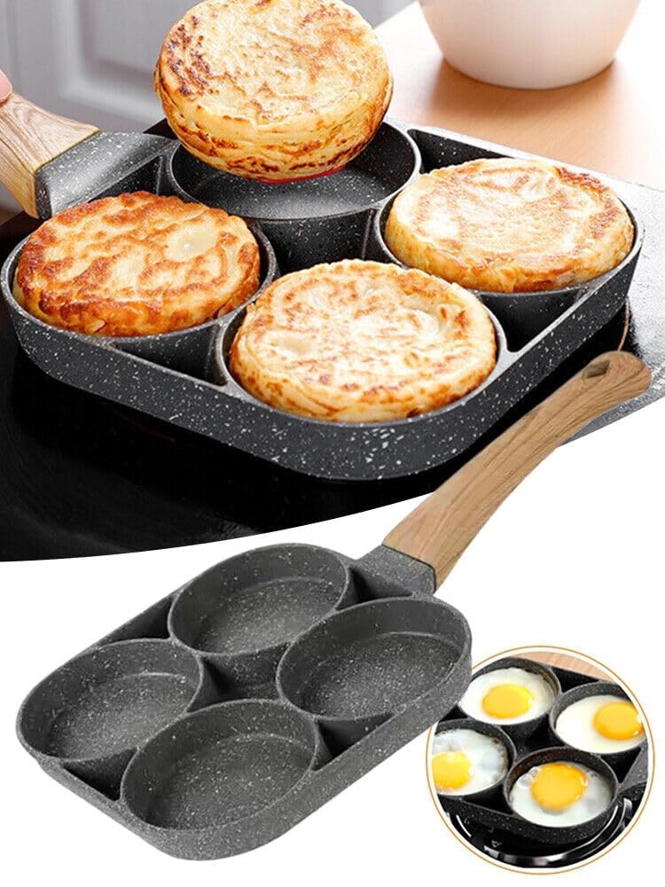 High quality heavy granite non stick 3 slot or 4 slot pan cake/egg pan egg and steak fry pan