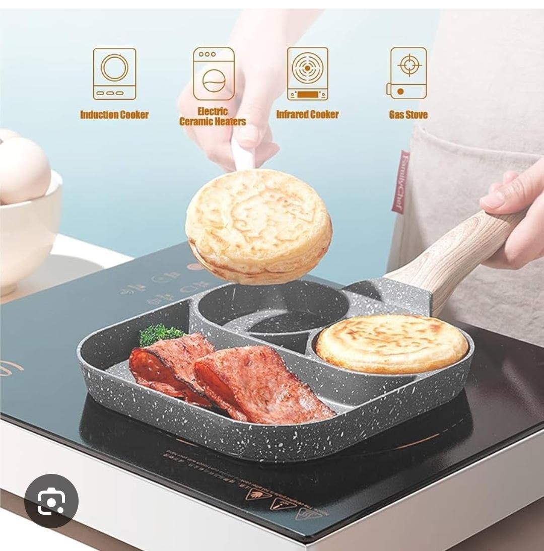 High quality heavy granite non stick 3 slot or 4 slot pan cake/egg pan egg and steak fry pan