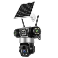 3-Lens 4G Solar CCTV Camera – Outdoor Security Camera with SIM Card, PTZ, Night Vision, AI Motion Detection & Two-Way Audio
