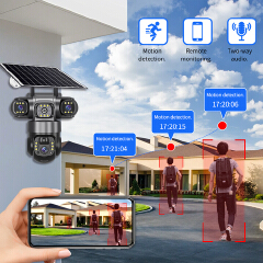 3-Lens 4G Solar CCTV Camera – Outdoor Security Camera with SIM Card, PTZ, Night Vision, AI Motion Detection & Two-Way Audio