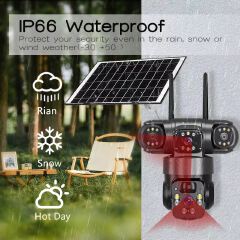 3-Lens 4G Solar CCTV Camera – Outdoor Security Camera with SIM Card, PTZ, Night Vision, AI Motion Detection & Two-Way Audio
